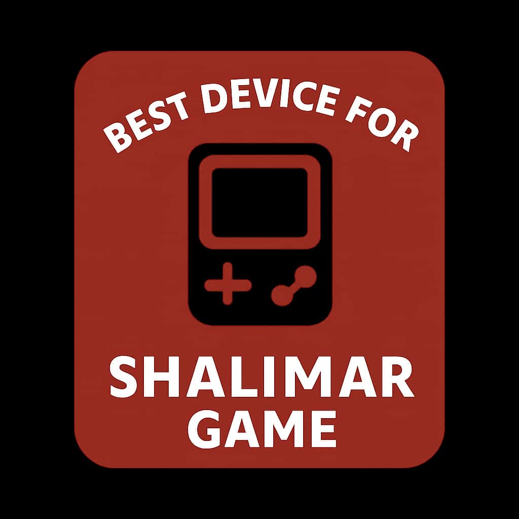 A badge featuring the title 'Best Device for Shalimar Game'.