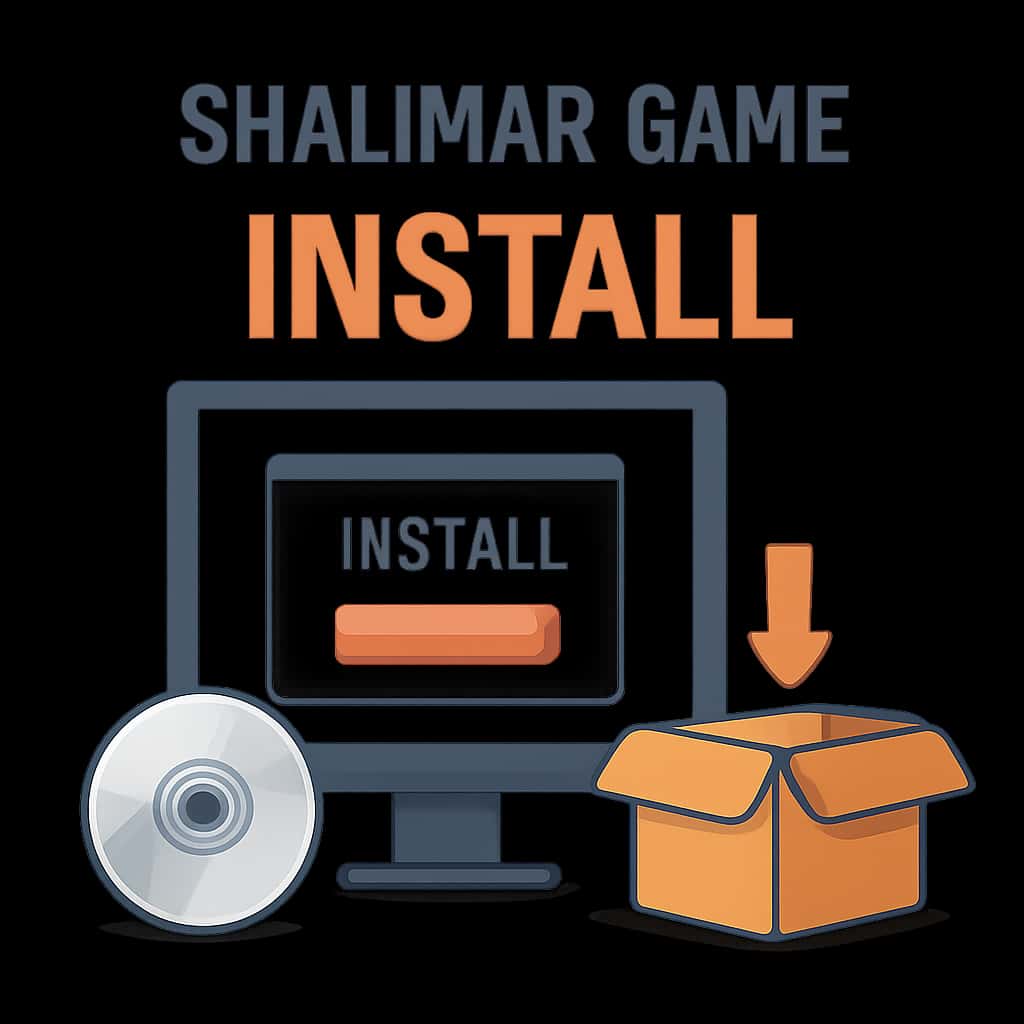 Diagram explaining Shalimar Game installation steps.