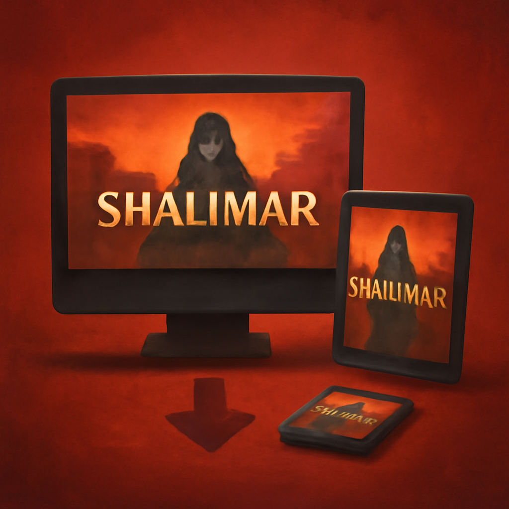 Illustration showing installation steps for the Shalimar Game app.