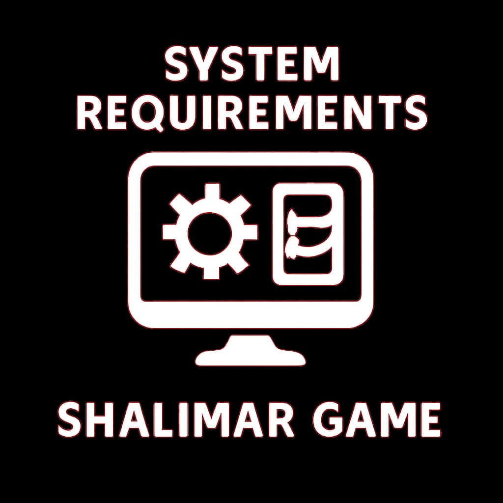 Badge representing system requirements for Shalimar Game.