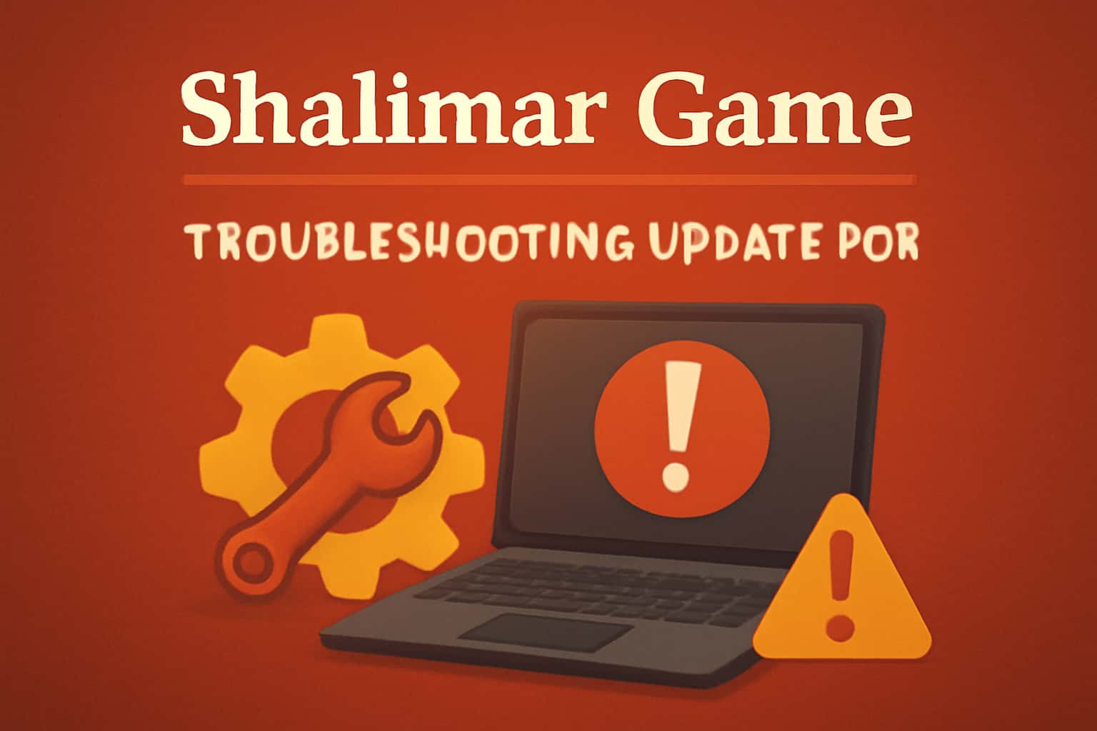 Informational graphic about troubleshooting updates in Shalimar Game.