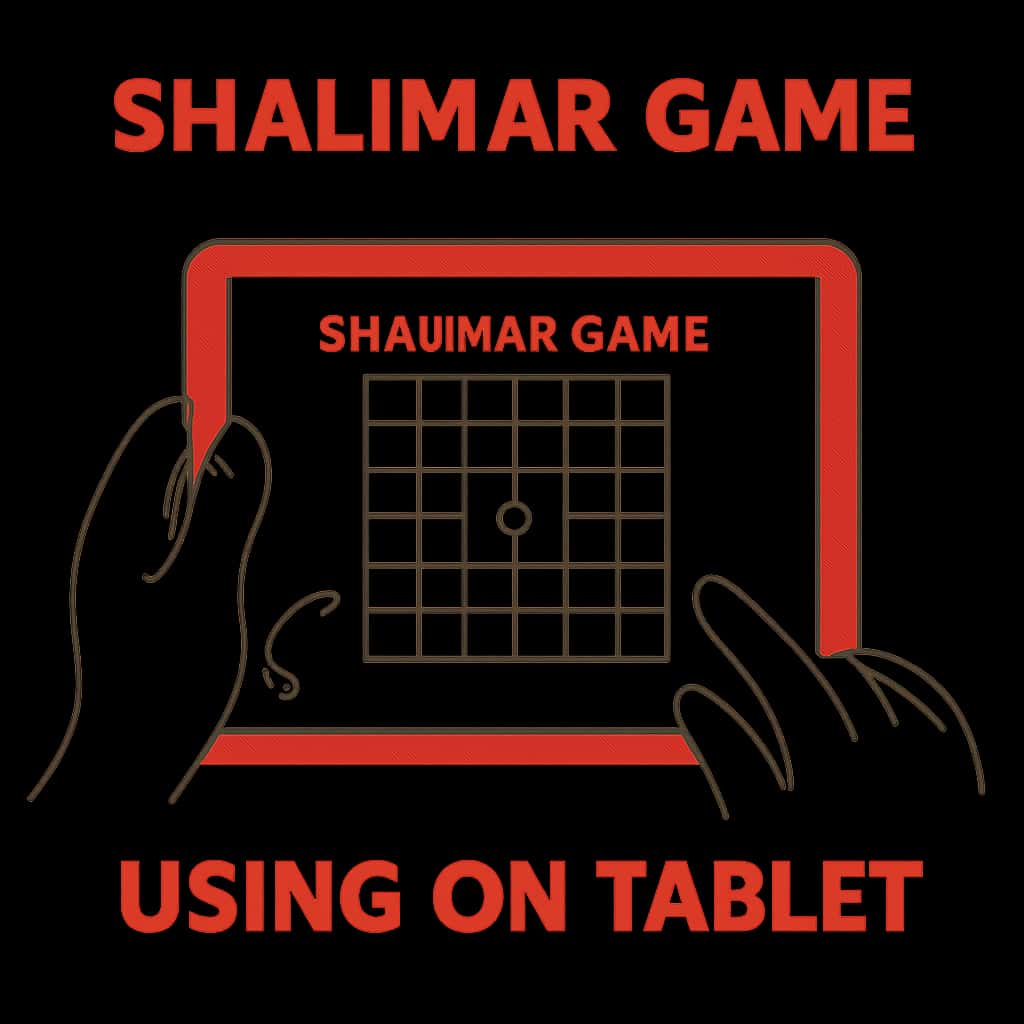 An educational diagram illustrating the installation process of Shalimar Game on a tablet.
